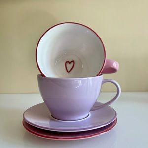 Starbucks Heart Latte Mugs Set of Two